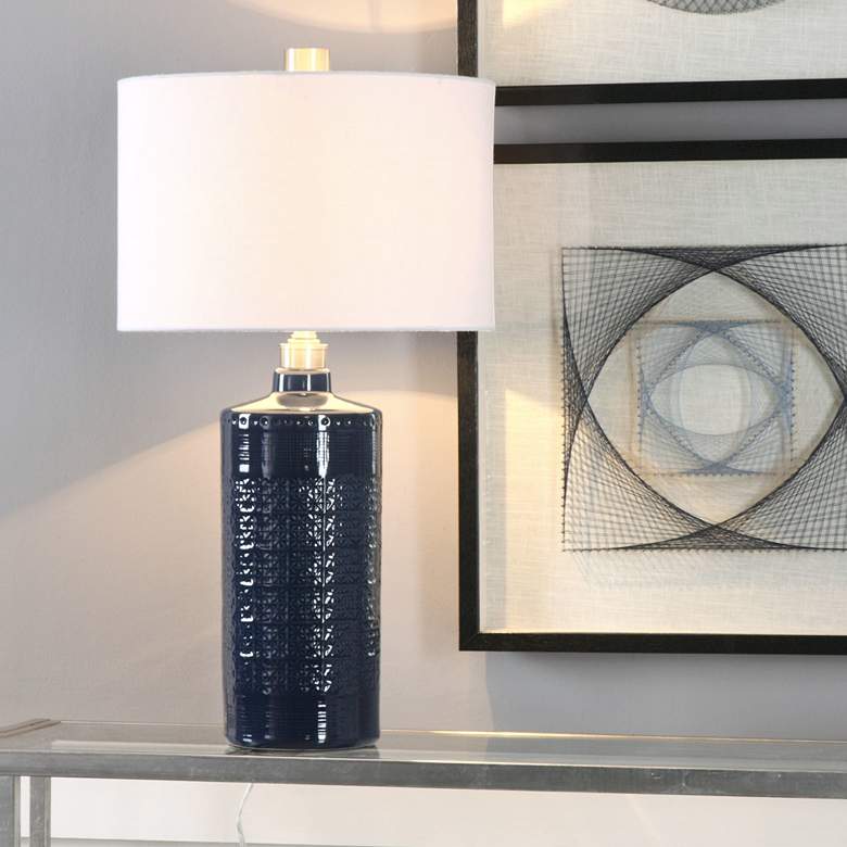 Image 3 Uttermost Thalia 31" High Modern Royal Blue Ceramic Table Lamp more views