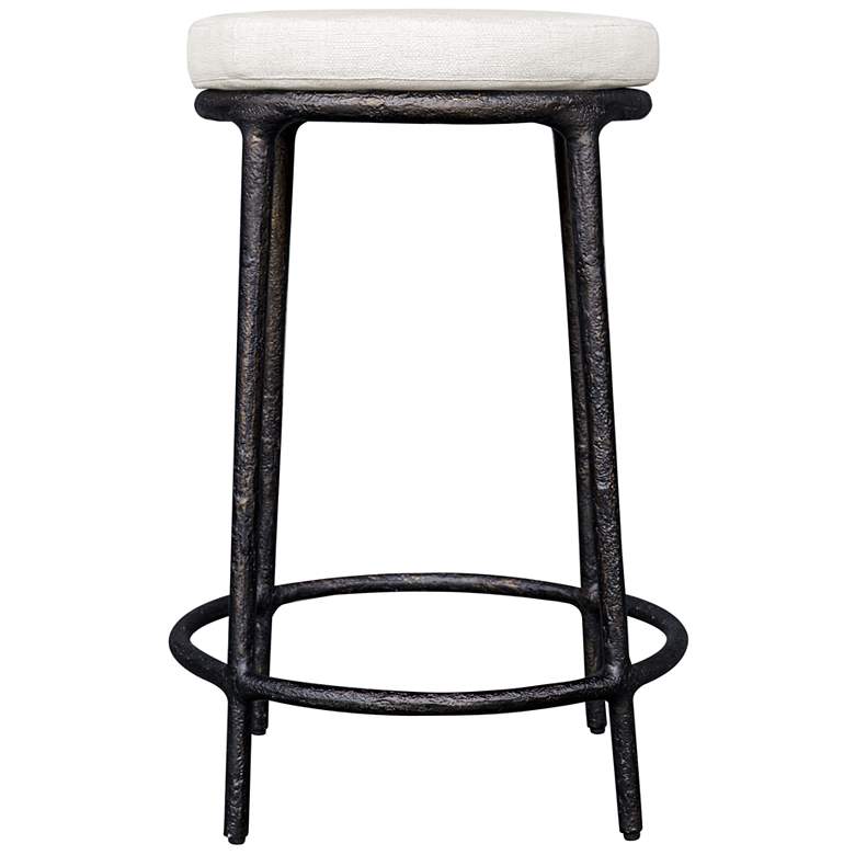 Image 1 Uttermost Thayer 26" Java Cast Aluminum Indoor-Outdoor Counter Stool