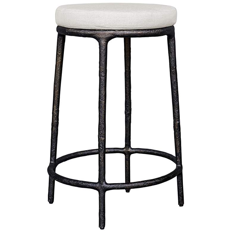 Image 4 Uttermost Thayer 26" Java Cast Aluminum Indoor-Outdoor Counter Stool more views