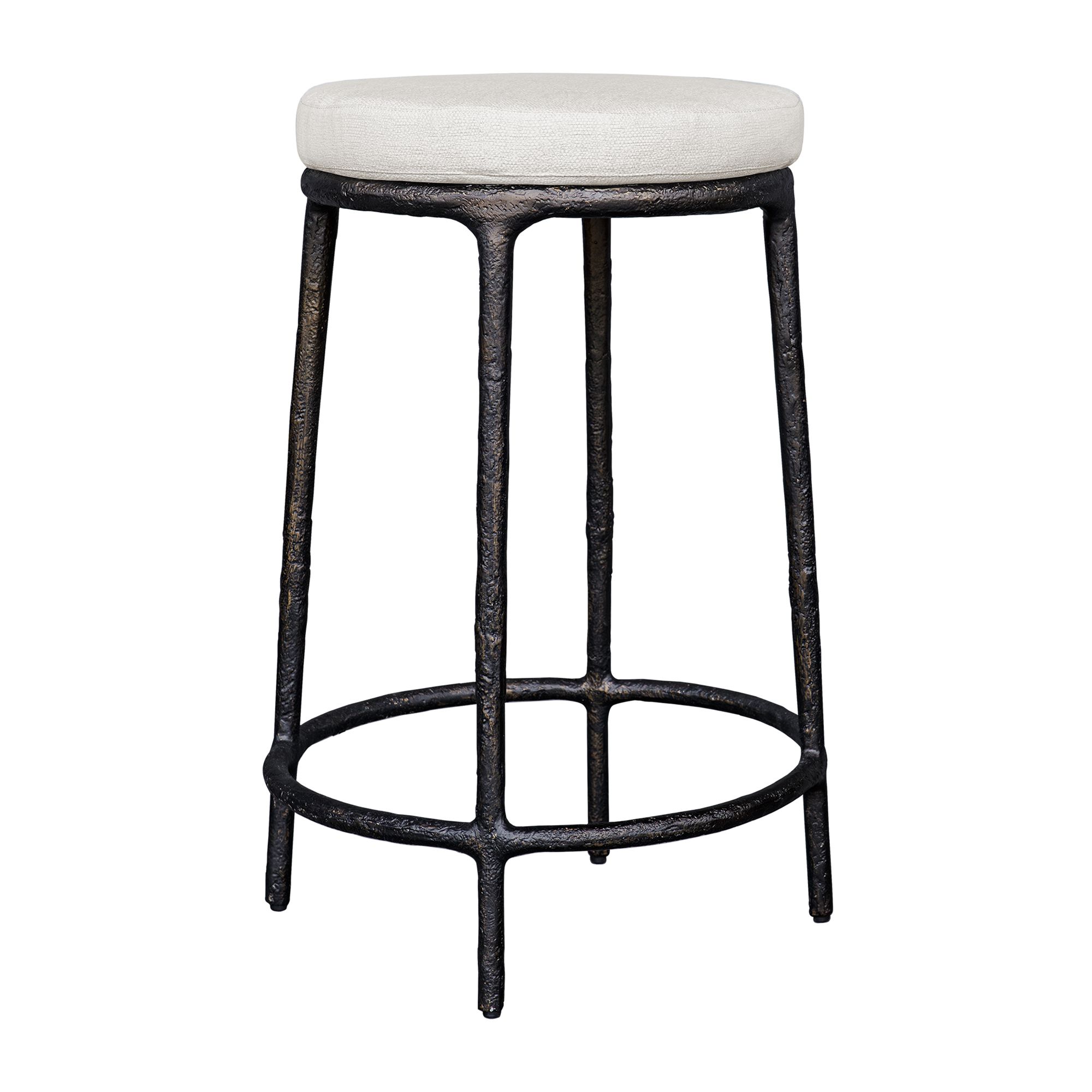 Image 6 Uttermost Thayer 26" Java Cast Aluminum Indoor-Outdoor Counter Stool more views
