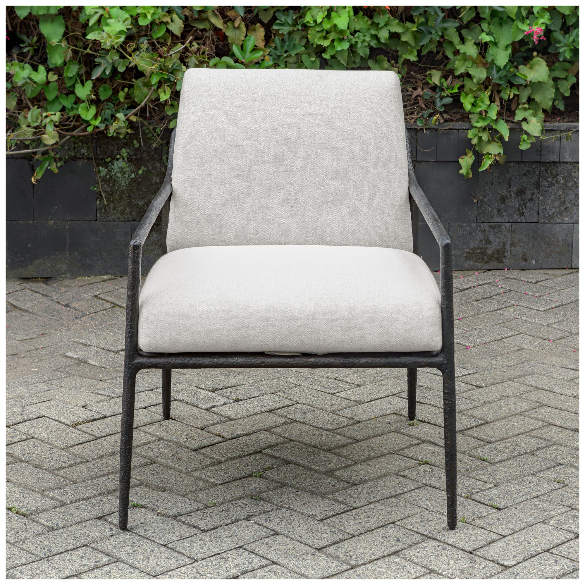 Image 3 Uttermost Thayer Java Metal Outdoor Lounge Chair with Cushion more views
