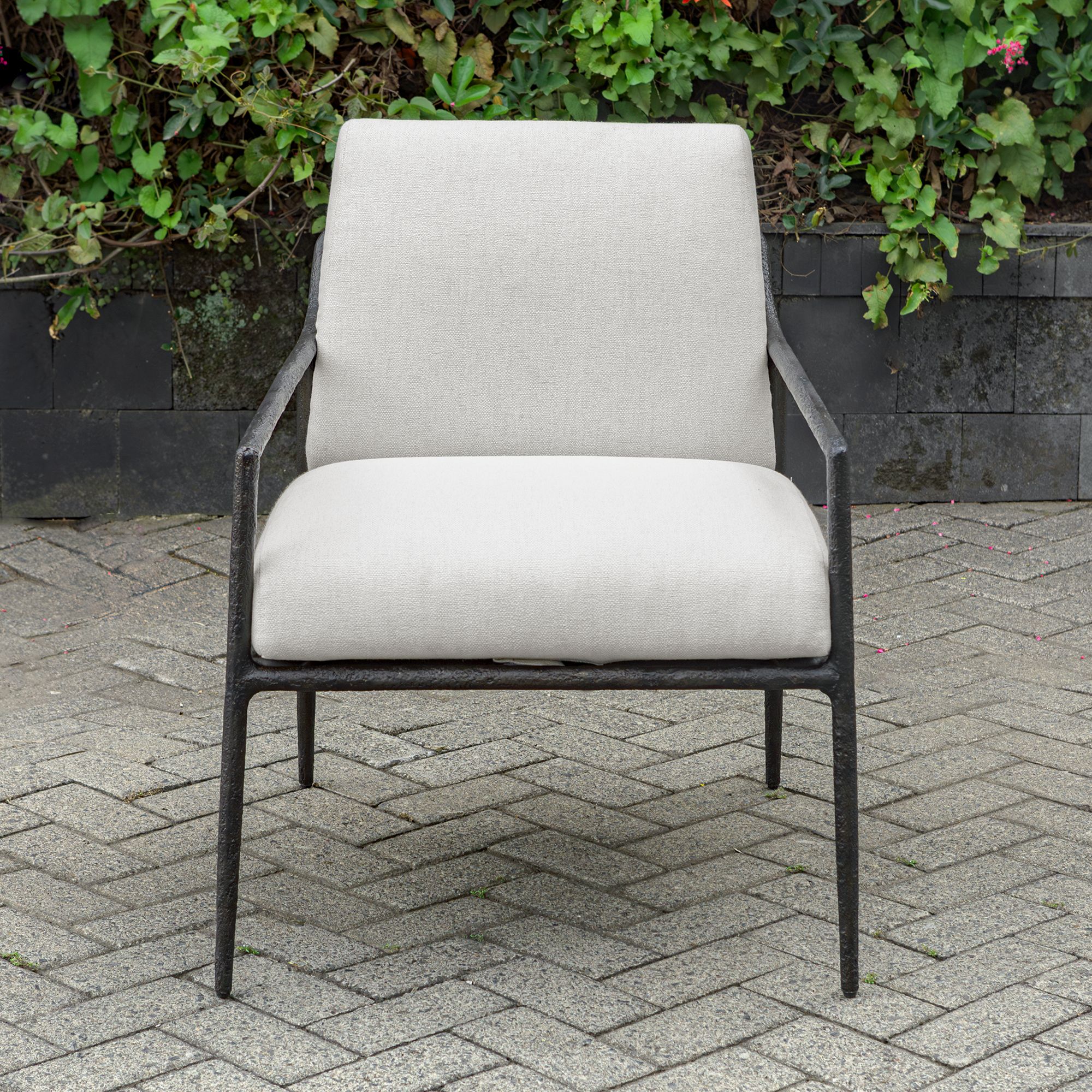 Image 7 Uttermost Thayer Java Metal Outdoor Lounge Chair with Cushion more views