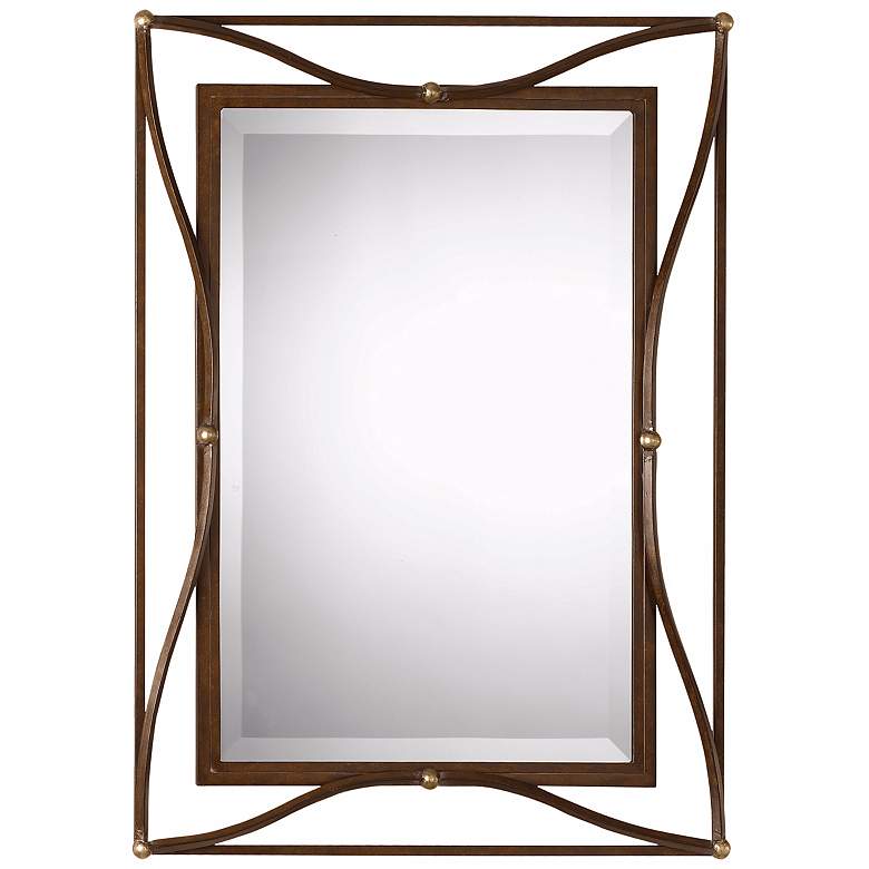 Uttermost Thierry Bronze 28 inch x 38 inch Rectangular Wall Mirror