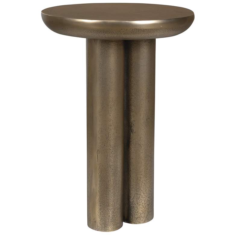Image 4 Uttermost Thorp 22" H x 15" W Brass Aluminum Outdoor Accent Table more views