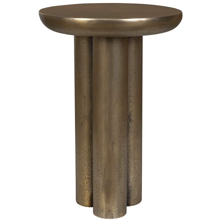 Image 5 Uttermost Thorp 22" H x 15" W Brass Aluminum Outdoor Accent Table more views