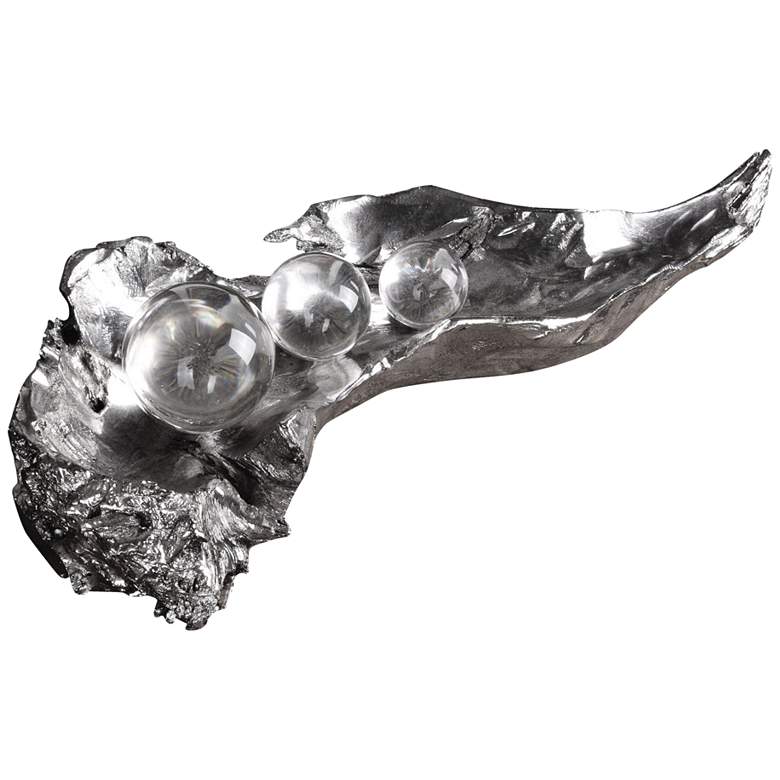 Image 2 Uttermost Three Peas in a Pod 20 1/2" Wide Silver Sculpture