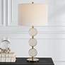 Uttermost Three Rings Brushed Brass Alabaster Table Lamp