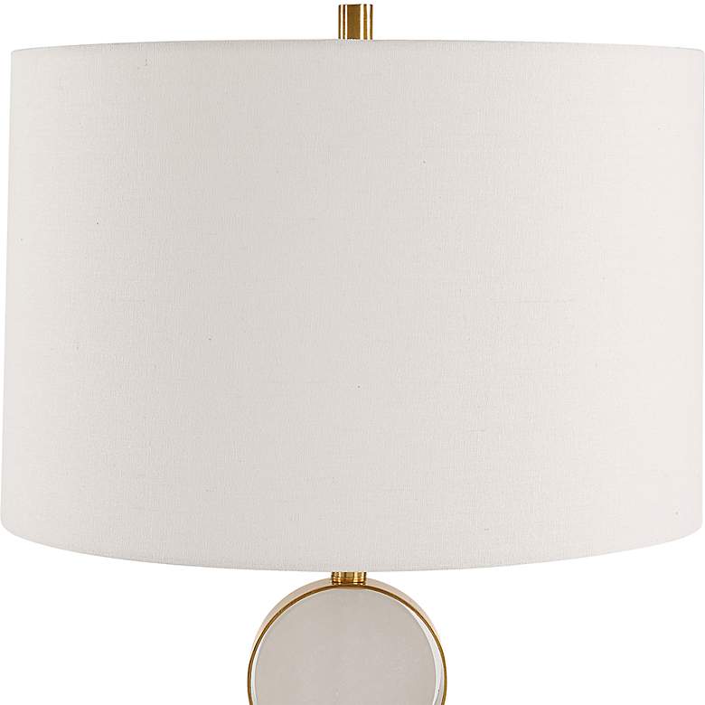 Image 5 Uttermost Three Rings Brushed Brass Alabaster Table Lamp more views