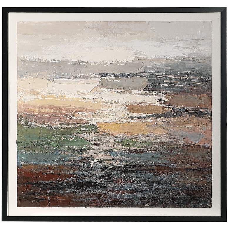 Image 1 Uttermost Tides 49-in Square Framed Hand Painted Canvas