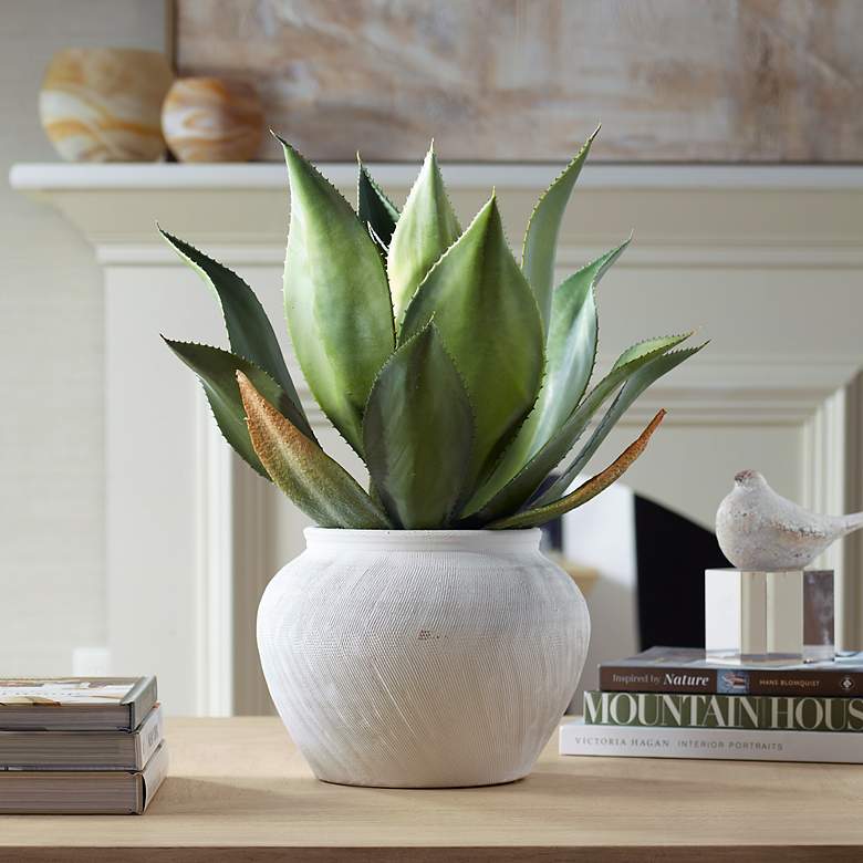 Image 1 Uttermost Tierra 22" Wide x 24" High Agave Centerpiece