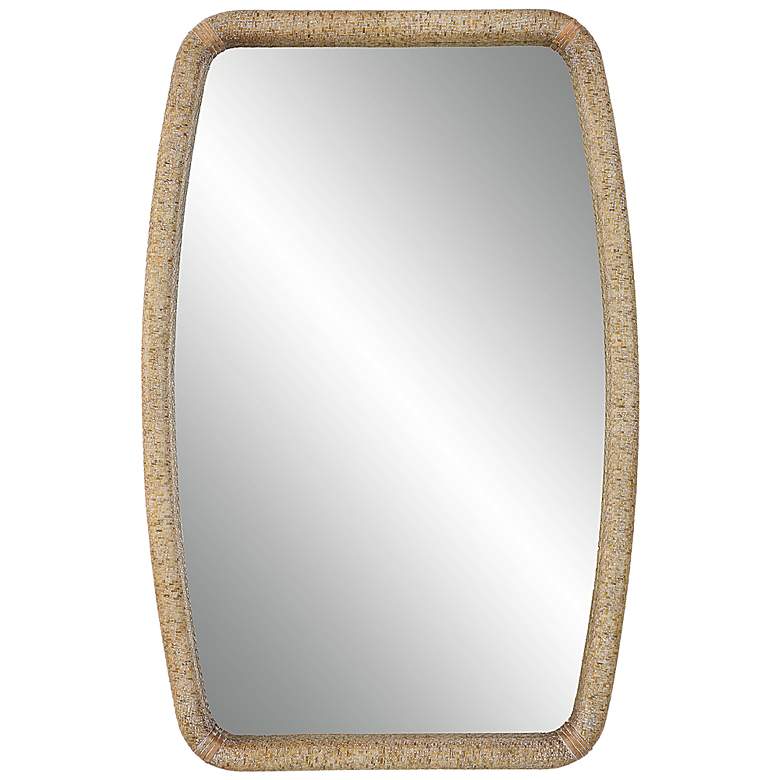 Image 2 Uttermost Tiki Woven Rattan 23 3/4" x 36 1/4" Wall Mirror