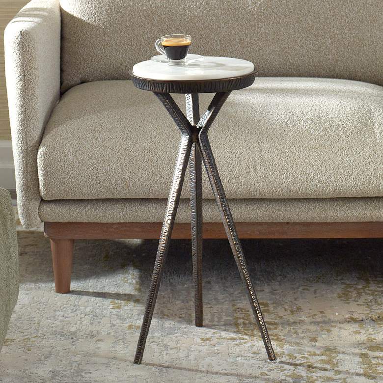Image 1 Uttermost Tilton 24" H x 11" W Bronze Aluminum Accent Table