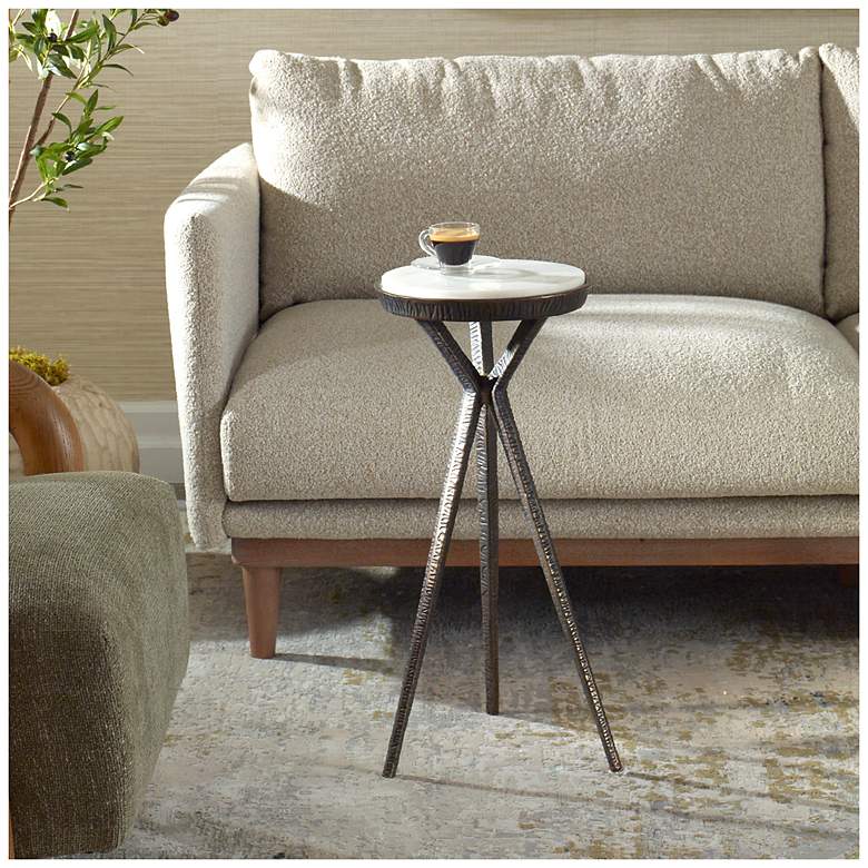 Image 3 Uttermost Tilton 24" H x 11" W Bronze Aluminum Accent Table more views