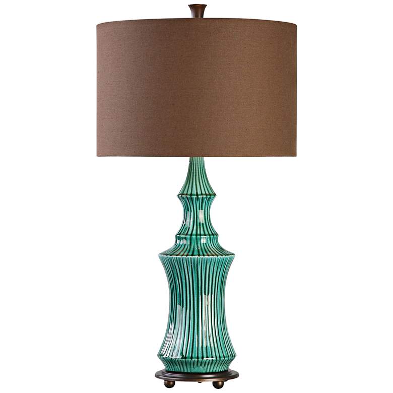 Image 1 Uttermost Timavo Teal Ceramic Table Lamp