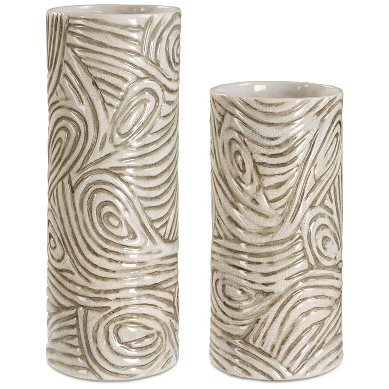 Image 2 Uttermost Timber Swirl 2-Piece Ceramic Vase Set