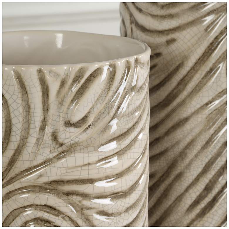 Image 3 Uttermost Timber Swirl 2-Piece Ceramic Vase Set more views