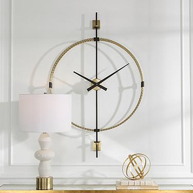 Uttermost Time Flies Brushed Brass 48 3/4" High Wall Clock