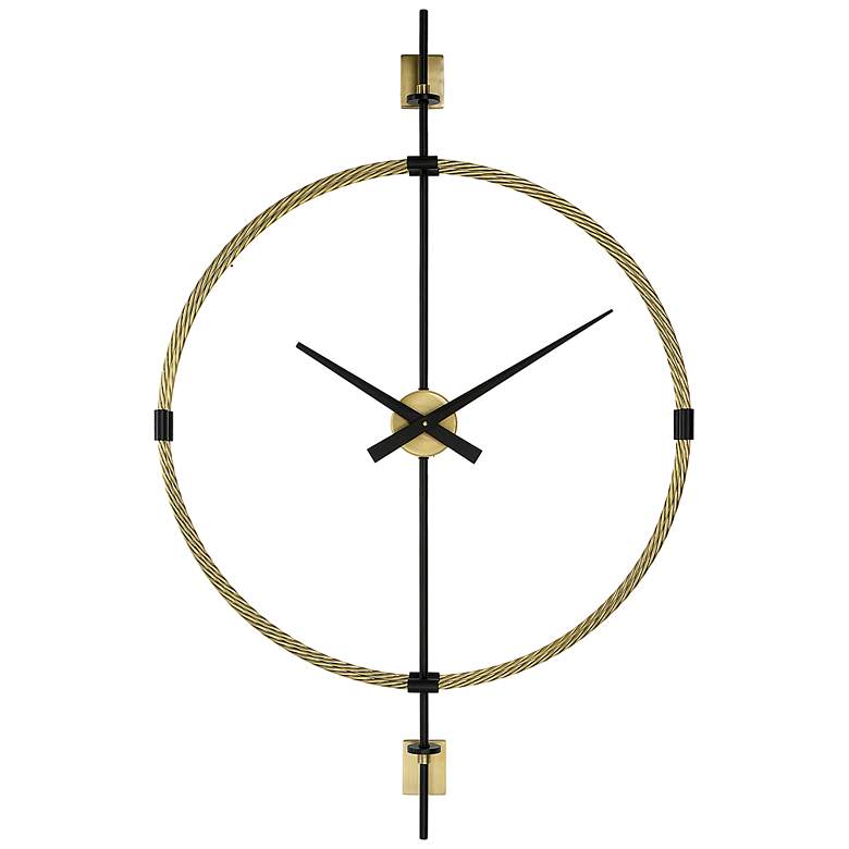 Image 3 Uttermost Time Flies Brushed Brass 48 3/4 inch High Wall Clock