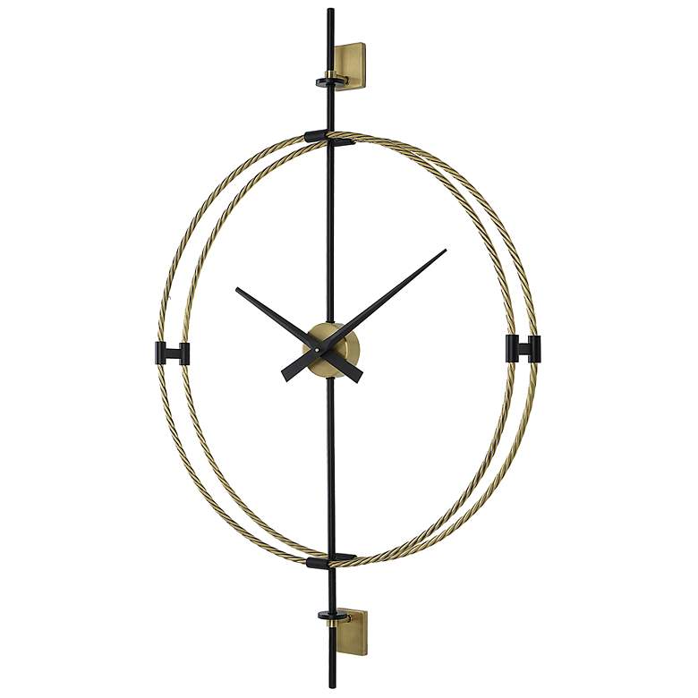 Image 7 Uttermost Time Flies Brushed Brass 48 3/4 inch High Wall Clock more views