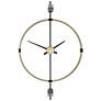 Uttermost Time Flies Brushed Brass 48 3/4" High Wall Clock in scene