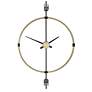 Uttermost Time Flies Brushed Brass 48 3/4" High Wall Clock in scene