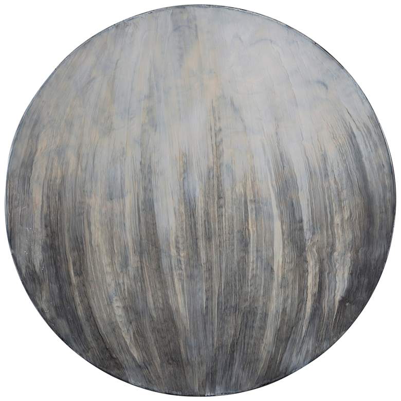 Uttermost Tio 31 inch Round Gray and White Disc Metal Wall Art