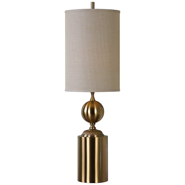 Image 1 Uttermost Tioga Brushed Brass Cylinder Table Lamp