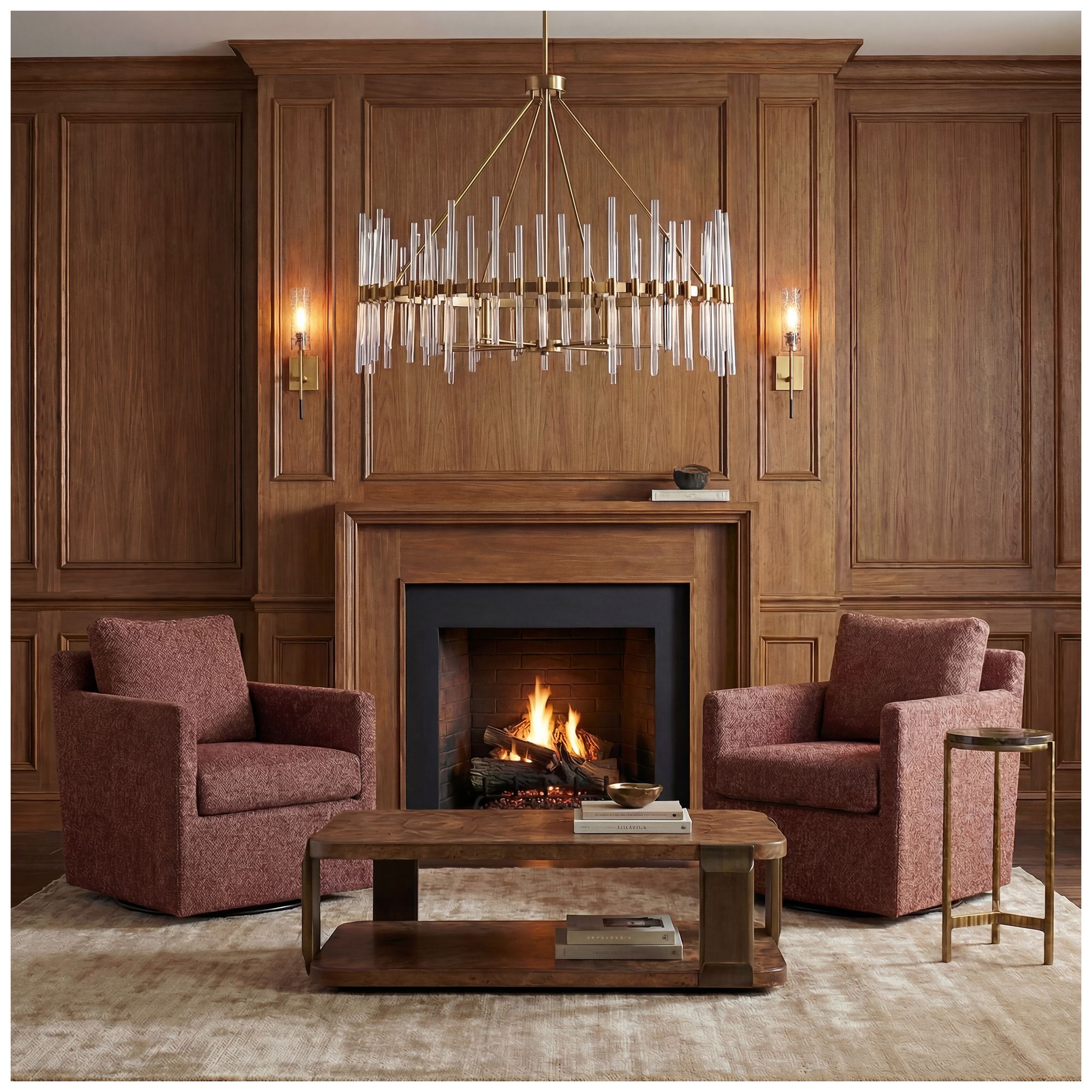 Image 2 Uttermost Tisdell Canyon and Blush Upholstered Swivel/Glider more views