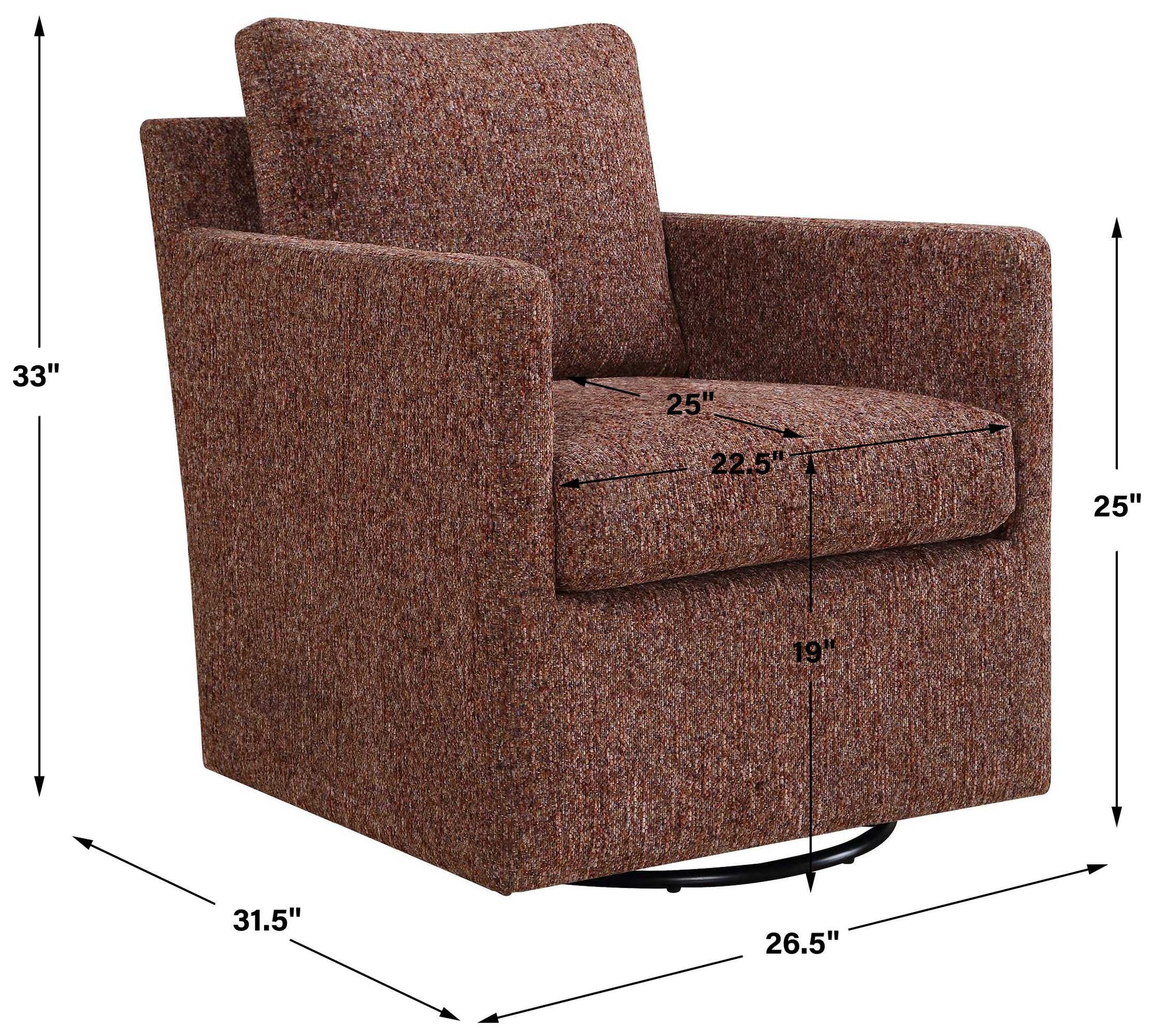 Uttermost Tisdell Canyon and Blush Upholstered Swivel/Glider