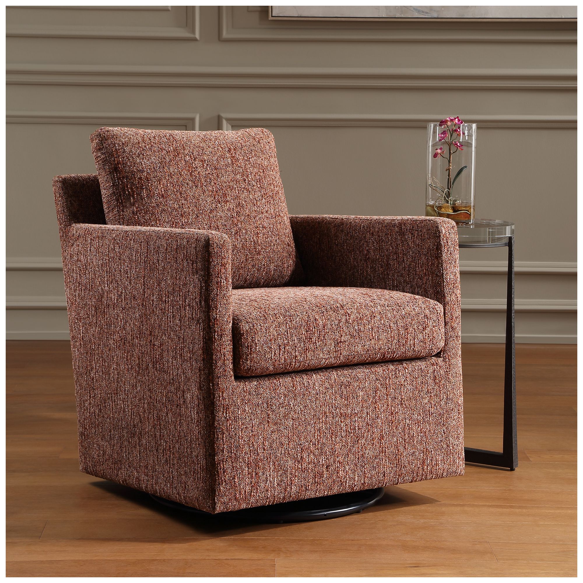 Image 3 Uttermost Tisdell Canyon and Blush Upholstered Swivel/Glider more views