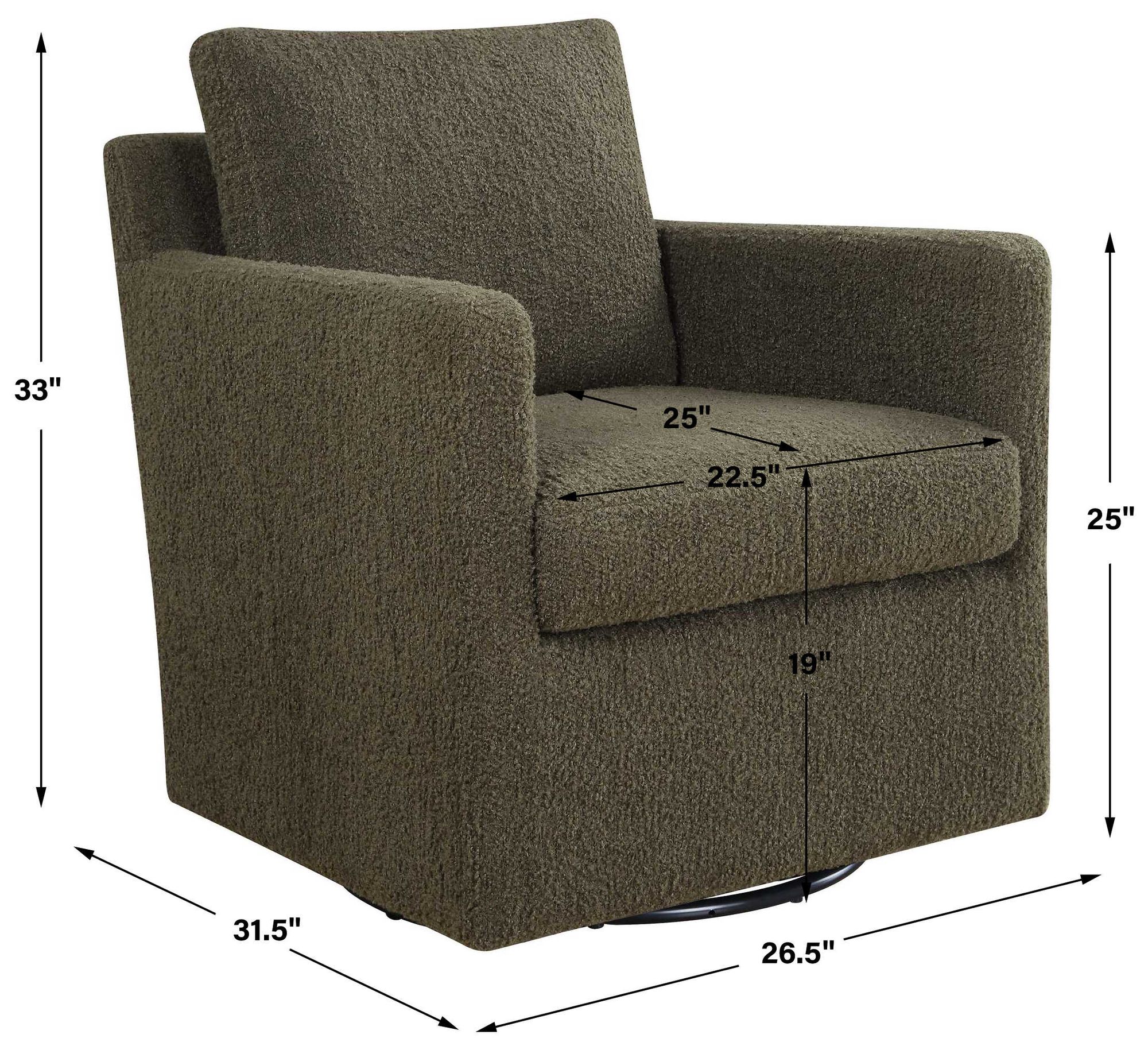 Uttermost Tisdell Kale Green Upholstered Swivel/Glider