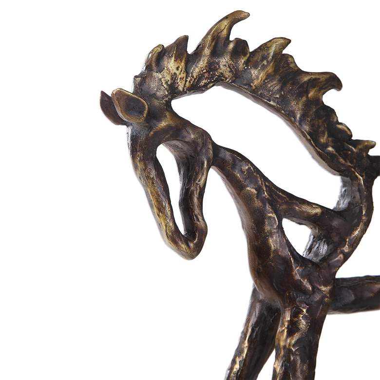 Image 3 Uttermost Titan 16 1/2 inch High Bronze and Brown Horse Statue more views