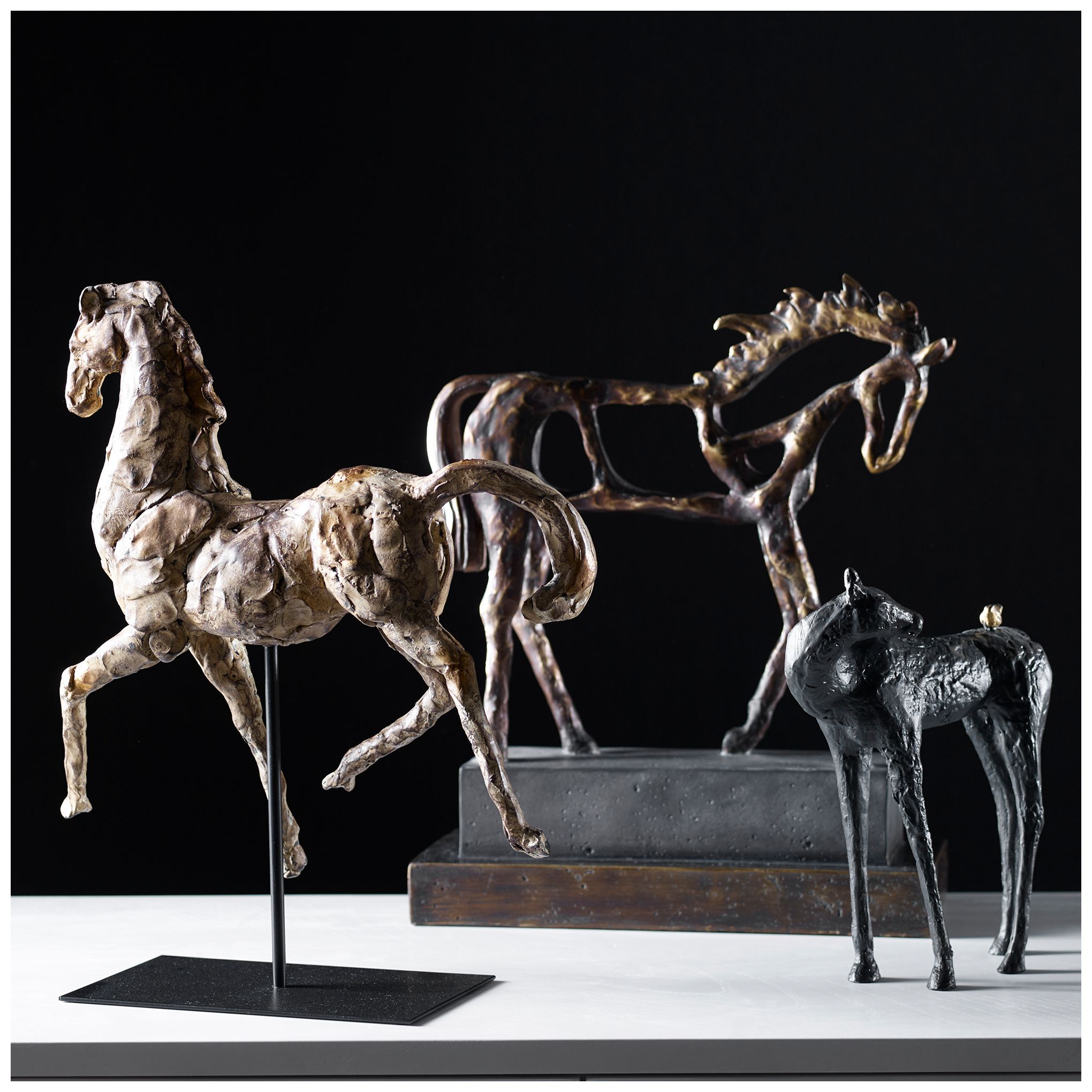 Image 6 Uttermost Titan 16 1/2" High Bronze and Brown Horse Statue more views