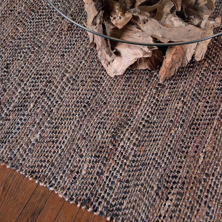 Image 2 Uttermost Tobais 71001 5'x8' Black and Tan Area Rug