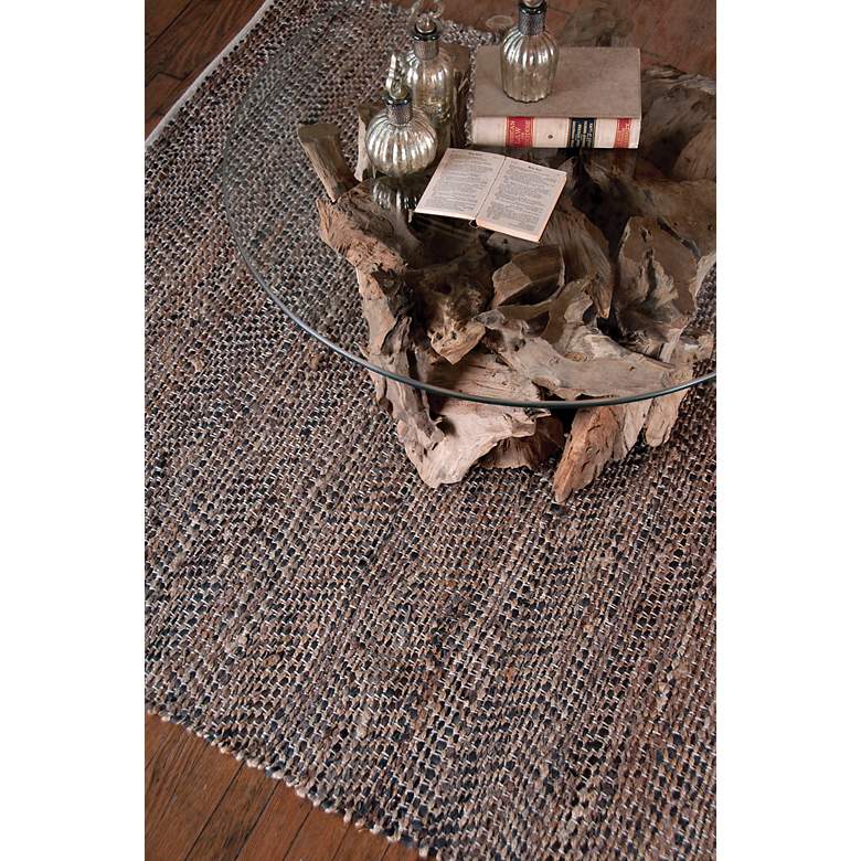 Image 4 Uttermost Tobais 71001 5'x8' Black and Tan Area Rug more views