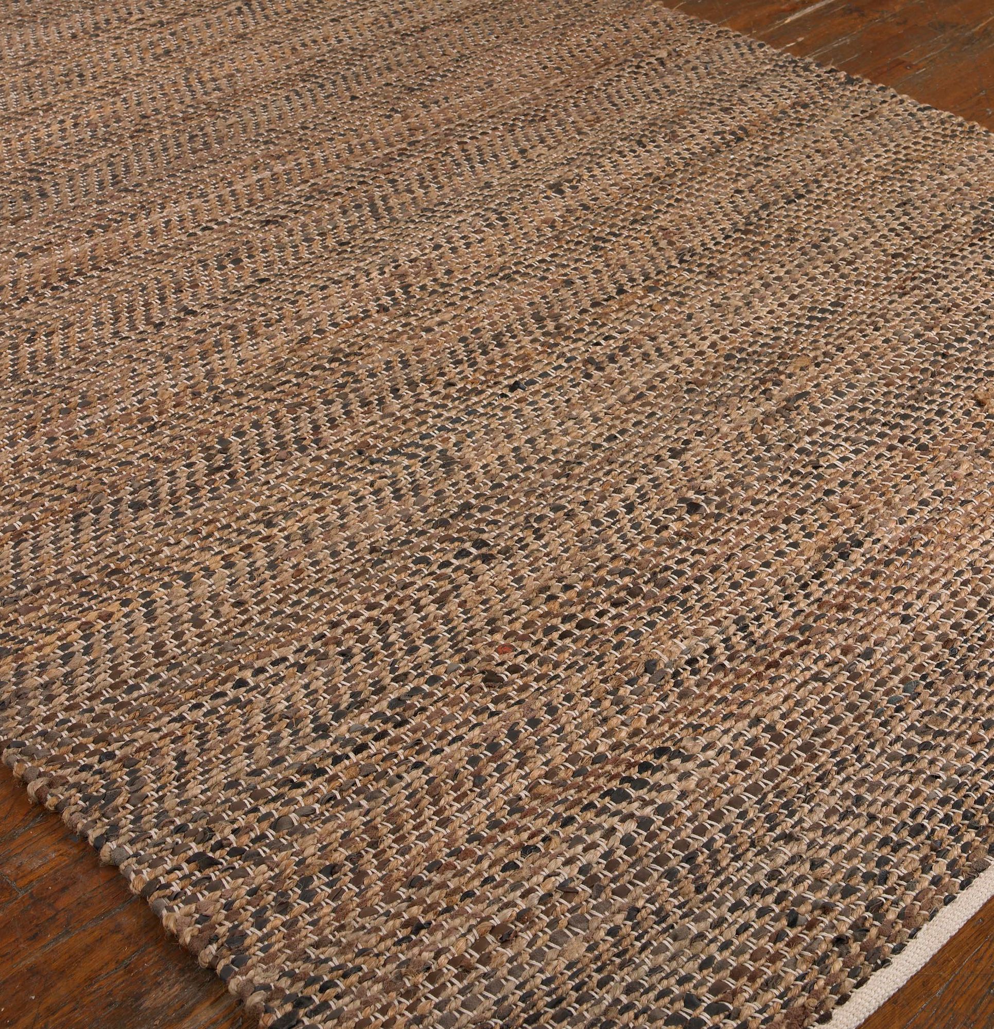 Uttermost Tobais 71001 5'x8' Black and Tan Area Rug in scene