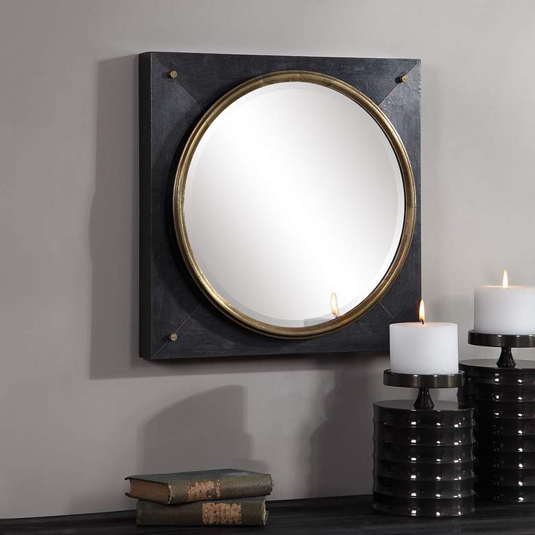 Image 1 Uttermost Tobiah Bronze and Copper 18 inch Square Wall Mirror