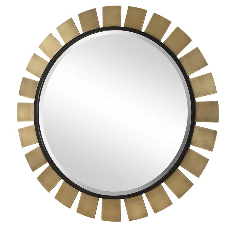 Image 4 Uttermost Toluca Brass and Black 45" Round Wall Mirror more views