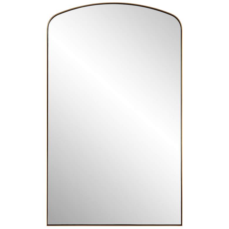 Image 3 Uttermost Tordera Brass 24" x 40" Arch Wall Mirror