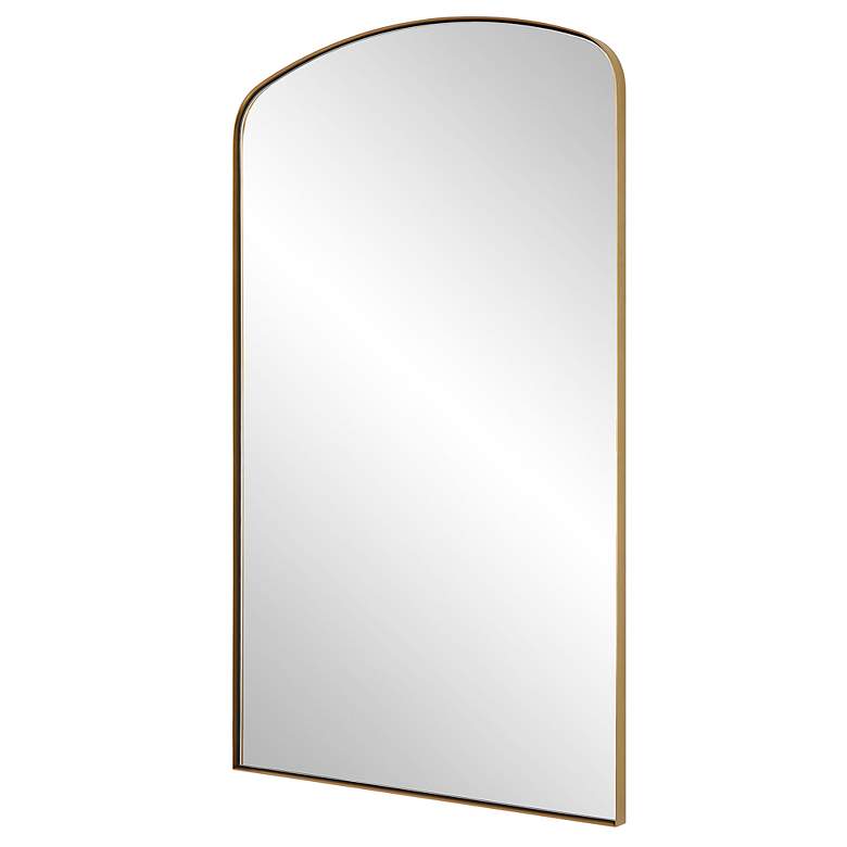 Image 4 Uttermost Tordera Brass 24" x 40" Arch Wall Mirror more views
