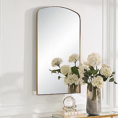 Uttermost Tordera Brass 24" x 40" Arch Wall Mirror