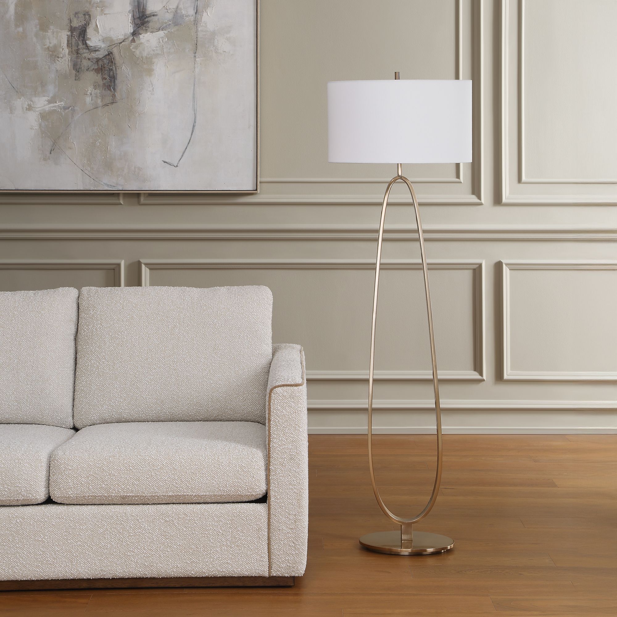 Image 4 Uttermost Tordin 64" Antique Brass Metal Floor Lamp more views