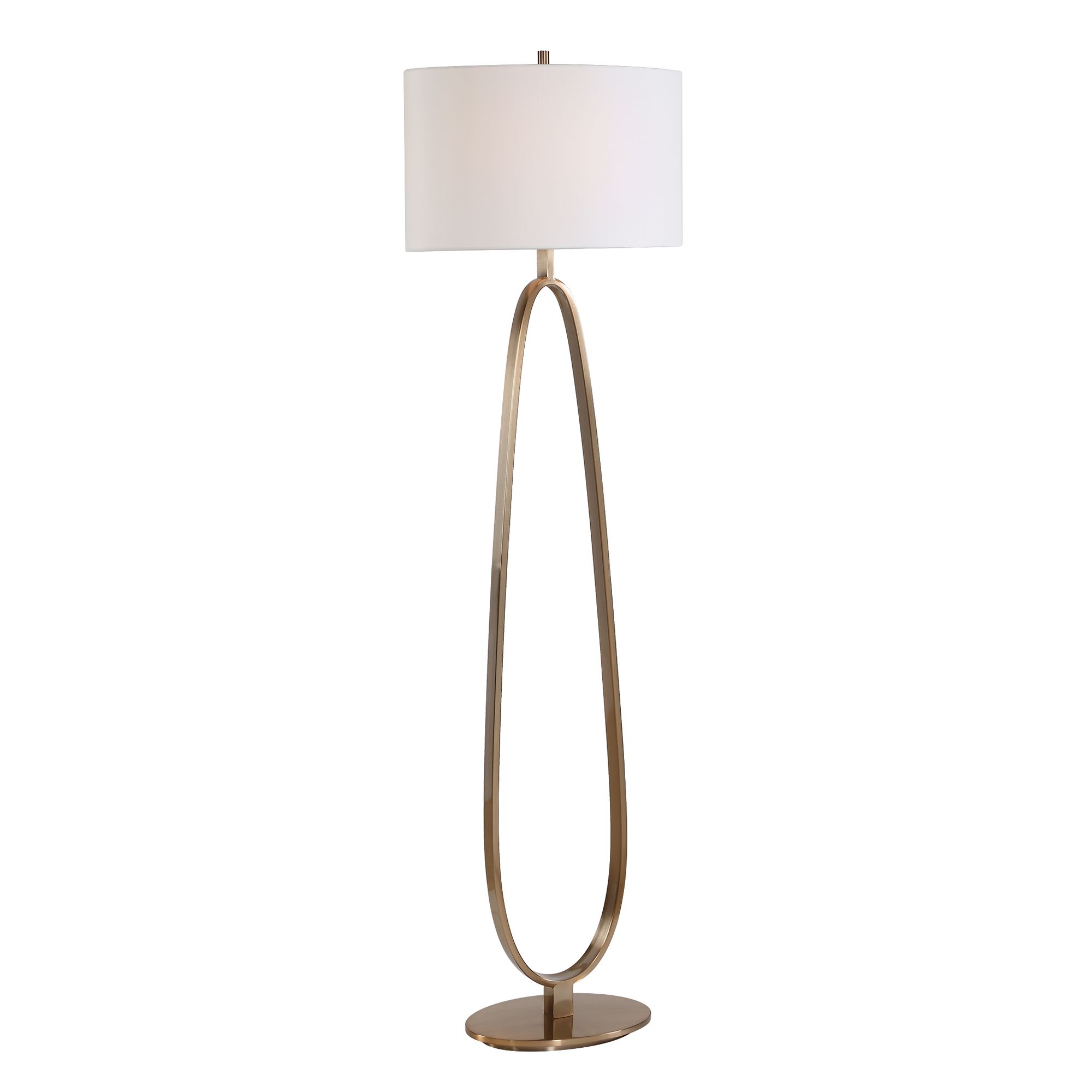 Image 6 Uttermost Tordin 64" Antique Brass Metal Floor Lamp more views