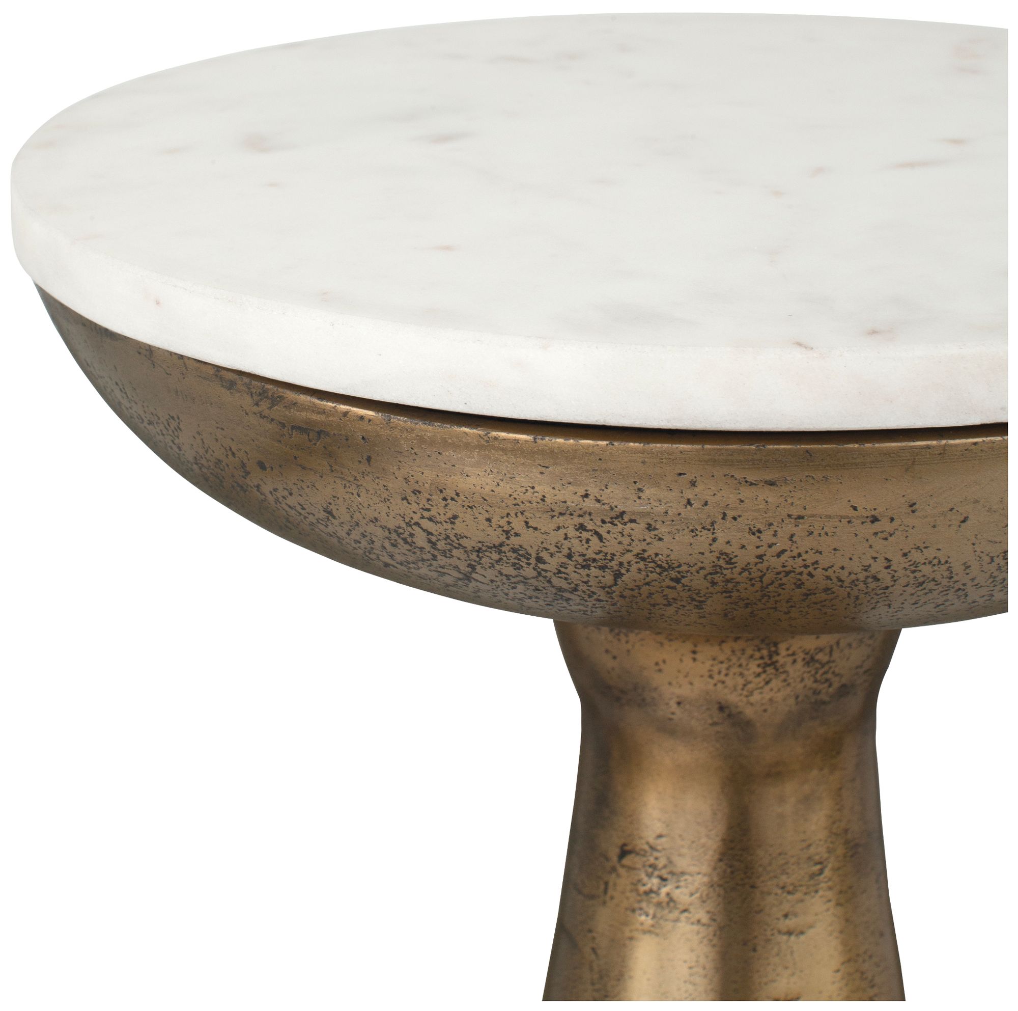 Image 3 Uttermost Torin 22" H x 12" W Antq Brass Cast Aluminum Drink Table more views