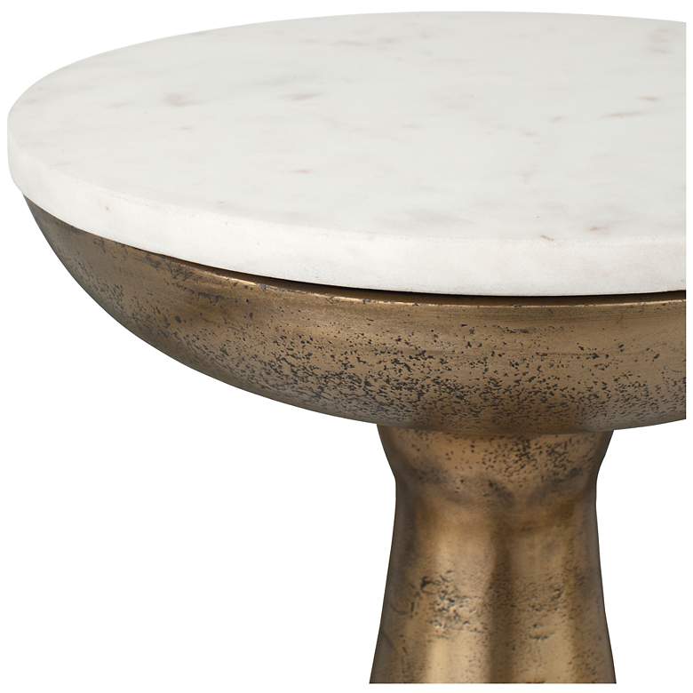 Image 3 Uttermost Torin 22" H x 12" W Antq Brass Cast Aluminum Drink Table more views