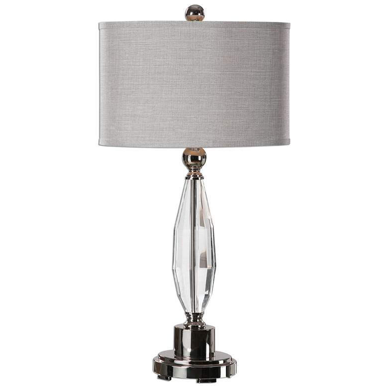 Image 1 Uttermost Torlino 30 3/4 inch Polished Nickel and Crystal Table Lamp