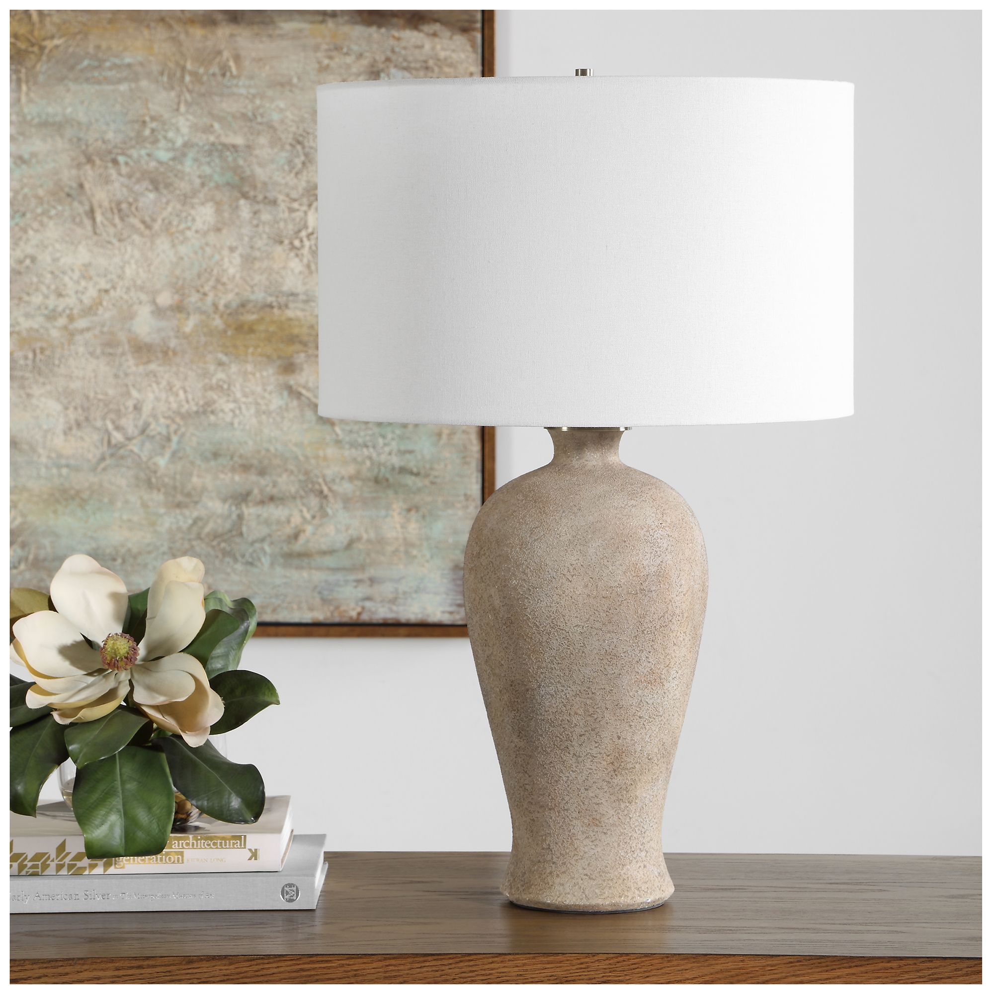 Image 3 Uttermost Torres 30" Neutral Ceramic Table Lamp more views