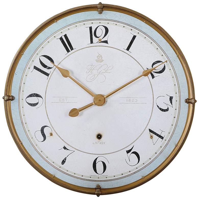 Image 2 Uttermost Torriana 32" Round Vintage-Style Wall Clock