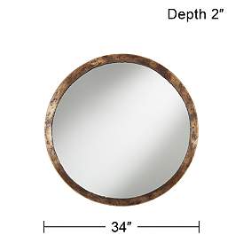 Image5 of Uttermost Tortin Jagged Edge 34" Round Wall Mirror more views
