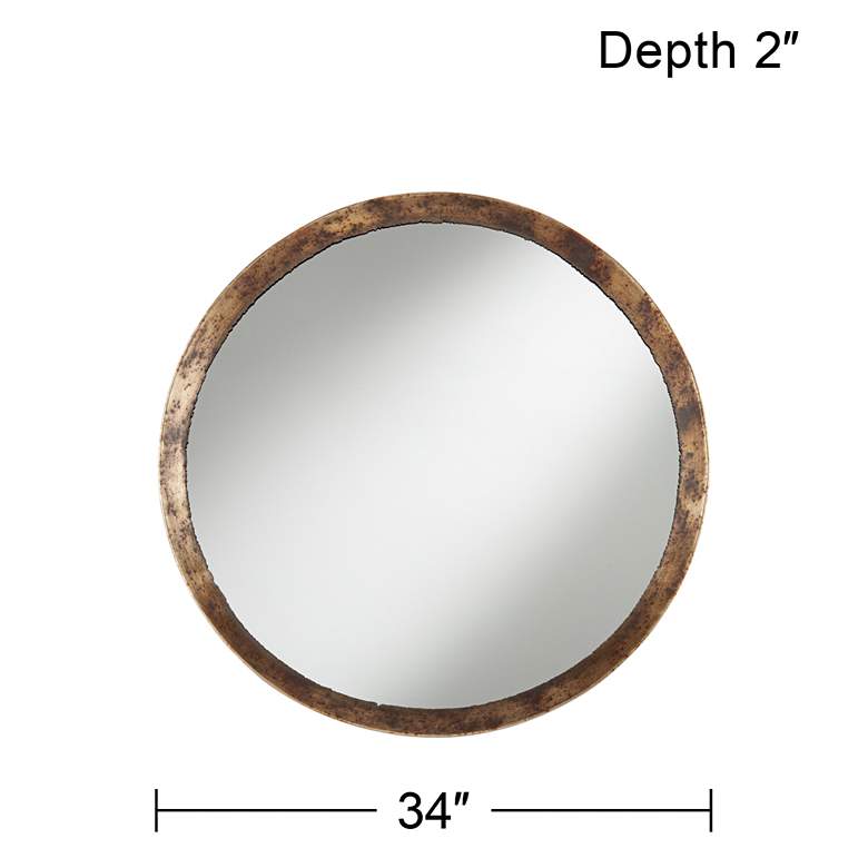 Image 5 Uttermost Tortin Jagged Edge 34 inch Round Wall Mirror more views